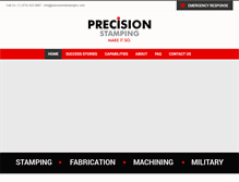 Tablet Screenshot of precisionstampinginc.com